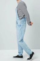 Jumpsuits Men Casual Stitching Spaghetti Strap Jeans Men Washed Straight-Leg Denim Jumpsuits