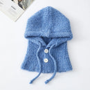 Wool Blend Knitted Hat Scarf Winter Warm One-Piece Neck Collar Beanies Hats for Women