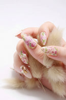 Floral nail art transfer sheet and nails with floral design, Obroi