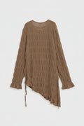 Autumn individual and unique design casual pleated long-sleeved knitted sweater