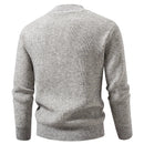 Winter Men's Knitted Pullovers Button Stand Collar Knit Sweater Men Warm Casual Sweater