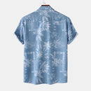 Floral Hawaiian Mens Shirt Vacation Summer Short Sleeve Top Casual Men Shirt Beach Seaside Clothing