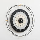 Modern wall clock with black and white design on a light gray background, Obroi