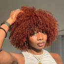 Woman with curly red hair posing outdoors, Obroi