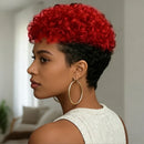 Short Pixie Cut Human Hair Wig 6 Inches Pixie Cut Wig Human Hair Kinky Curly Wig for Women