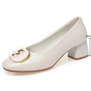 Women Dress Shoes Spring Genuine Leather Round Head Women's Shoes Ladies