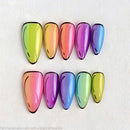 Set of colorful nail art tips on a white background, Obroi