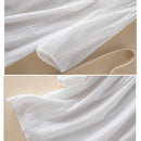 V Neck Elegant Summer Cotton Shirt Ladies Short Sleeve Tops Sweet Loose Lace Women Blouse Casual