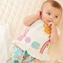 Girls Items Clothes Summer Kids Tops Tees Shirts Cotton Cartoon Sunshine Rainbow Children's Clothing