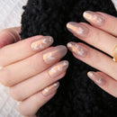 Oval Press On Nails Butterfly Glitter Round Fake Nails Sparkle nails Art Tips