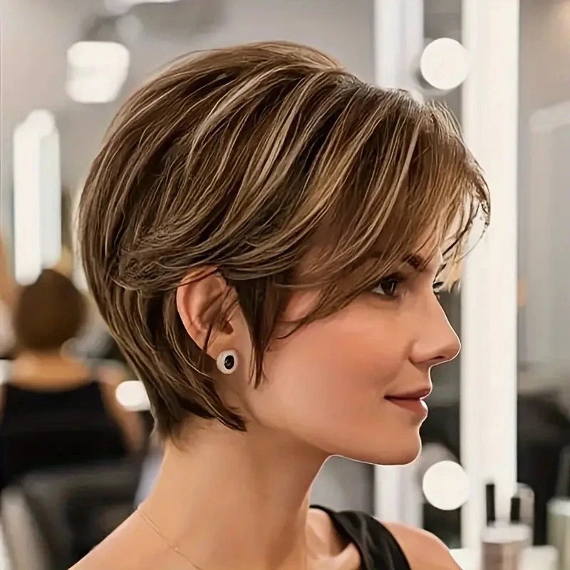 Pixie Cut Wig Human Hair, Short Pixie Wigs for Women Wig Straight Human Hair Wigs For  Women