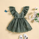 Baby Girl Lace Rompers Dress Sleeveless Elastic Waist Ruffle Bodysuit Sweet Princess Summer Clothes