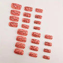 24 pieces of nail art wearing armor designed with press on nail pieces colorful flowers