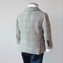 1-4Y Children Formal Plaid Suit Set Boys Wedding Birthday Party Performance Kids Blazer Pants Clothes