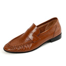 Genuine Leather Women's Loafers Autumn Splicing Wrinkle Low Heels Retro Loafers