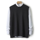 Men's T-Shirt Wool Sleeveless Vest Men Round Neck Knitted Pullover Shirt Spring and Autumn