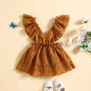 Baby Girl Princess Lace Romper Dress Embroidery Flower Ruffle Dress 0-24Months
