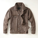 Spring and Autumn Retro Denim Cargo Jacket Men's Washed Casual