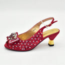 Women Shoes and Bags Set Decorated with Rhinestone Luxury Shoe and Bag Set for Party in Women