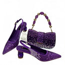 Essential for Banquets Wedding Lady Shoes and Mini Bag Set In Stock Elegant Heels with Matching Purse