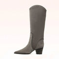 Gray knee-high boot on a white background, Obroi