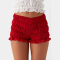 Women Mini Shorts Low Waist Ruffle Frill Bloomers Summer Lounge Pajamas Shorts