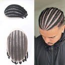 Braids Male Hair Prosthesis V Eight Strand Braids Toupee for Men and Women Breathable Full Lace Human Hair