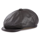 Genuine Leather Newsboy Caps For Men Real Suede Leather Irish Cabbie Driving Ivy Flat Hat