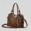 Women Shoulder Bags Capacity Leather Motorcycle Shoulder Crossbody Bags Ladies Travel Handbags