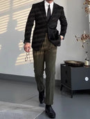 Casual Men Ribbed Trousers Autumn  Corduroy Pants For Men Belt Lace-up Slim Fit Pants
