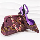 Rhinestone Woman Sandals Shoes And Bags Set Party Shoes And Bag Set For Wedding Dress