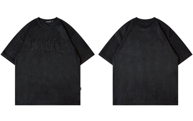 T Shirt Streetwear Embroidery Letter Oversized Tshirt Men Women Summer Casual Loose Tops