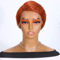 Mannequin head with a red wig on a white background, Obroi
