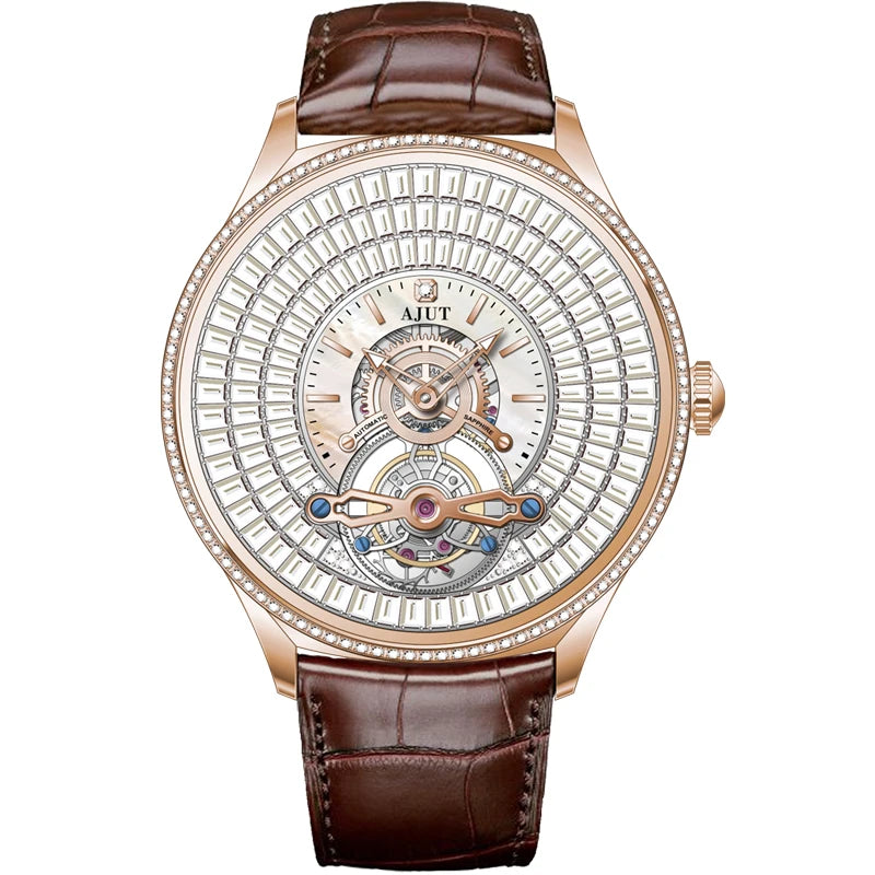 Automatic Mechanical Tourbillon Watch For Men Diamond Dial Luxury Women Watches