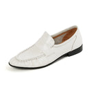 Genuine Leather Women's Loafers Autumn Splicing Wrinkle Low Heels Retro Loafers