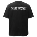 Black t-shirt with 'Obroi' text on the back against a white background