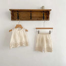 Summer Baby Clothes Set Infant Cute Lace Vest Pants Girls Embroidered Flowers Outfit