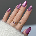 24Pcs Summer Almond Nail with Green French Manicure Tips Gilded Starburst Press on Nails