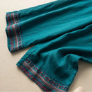 Embroidery Solid Casual Cotton Linen Women's Pants Wide Leg Full-Length Pants For Women