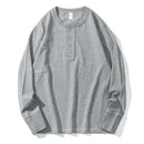 Men Spring Fall Solid Simple Basic Pullover Casual Loose Bottoming Tops