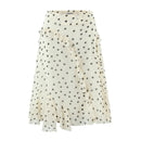 Retro Irregular Ruffled Polka Dot Skirt For Women Elegant A-line Holiday Summer Skirts