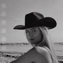 Wool Western Curved-brimmed Cowboy Hats Solid Color Woolen Felt Hat Fedora Caps