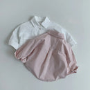 Two shirts, one white and one pink, on a light gray background with 'Obroi' branding.