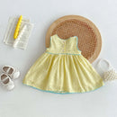 Girls' Summer Dress Cute Duck Vest Skirt Embroidered Princess Plaid Skirt