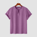 Men Casual Solid Simple Male Short Sleeves Tees