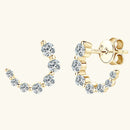 Original 925 Sterling Silver Earrings Single Row Moissanite Stud Earring For Women Girls Pierced Jewelry