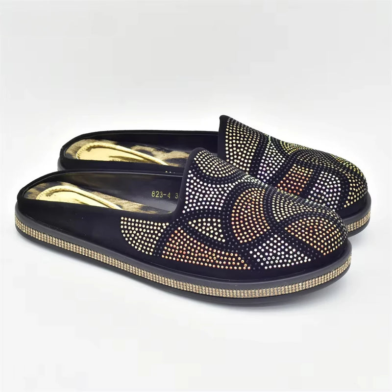 Women Mules Half Closed Slippers for Lady Female Shoe Sparkly Woman Shoe