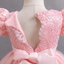 Girls lace Princess Dress Old Children's Flower Puff Sleeve Dress Baby Birthday Party Performance Dress