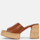 Women Summer Thick Bottom Sponge One Line High Heel Slippers Strap Sandal