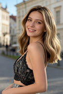 Collage of a woman with blonde hair styled in different ways, Obroi